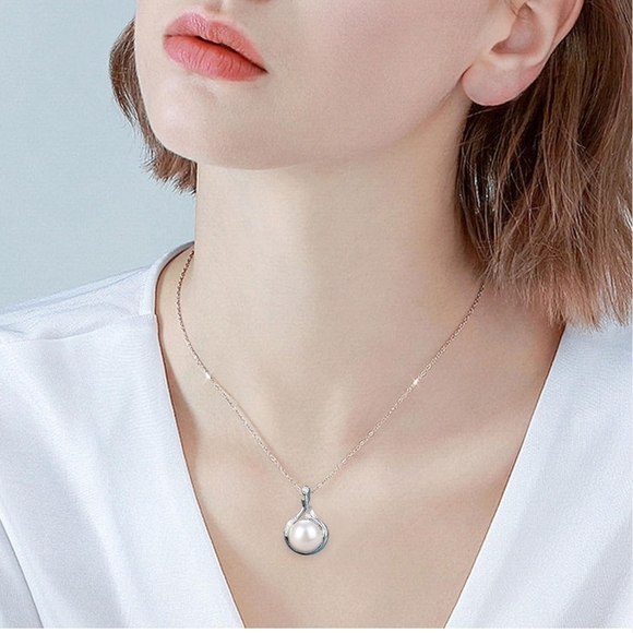 Pearl Jewelry Set for Women Adjustable Dainty Pearl Pendant - Picture 2 of 5